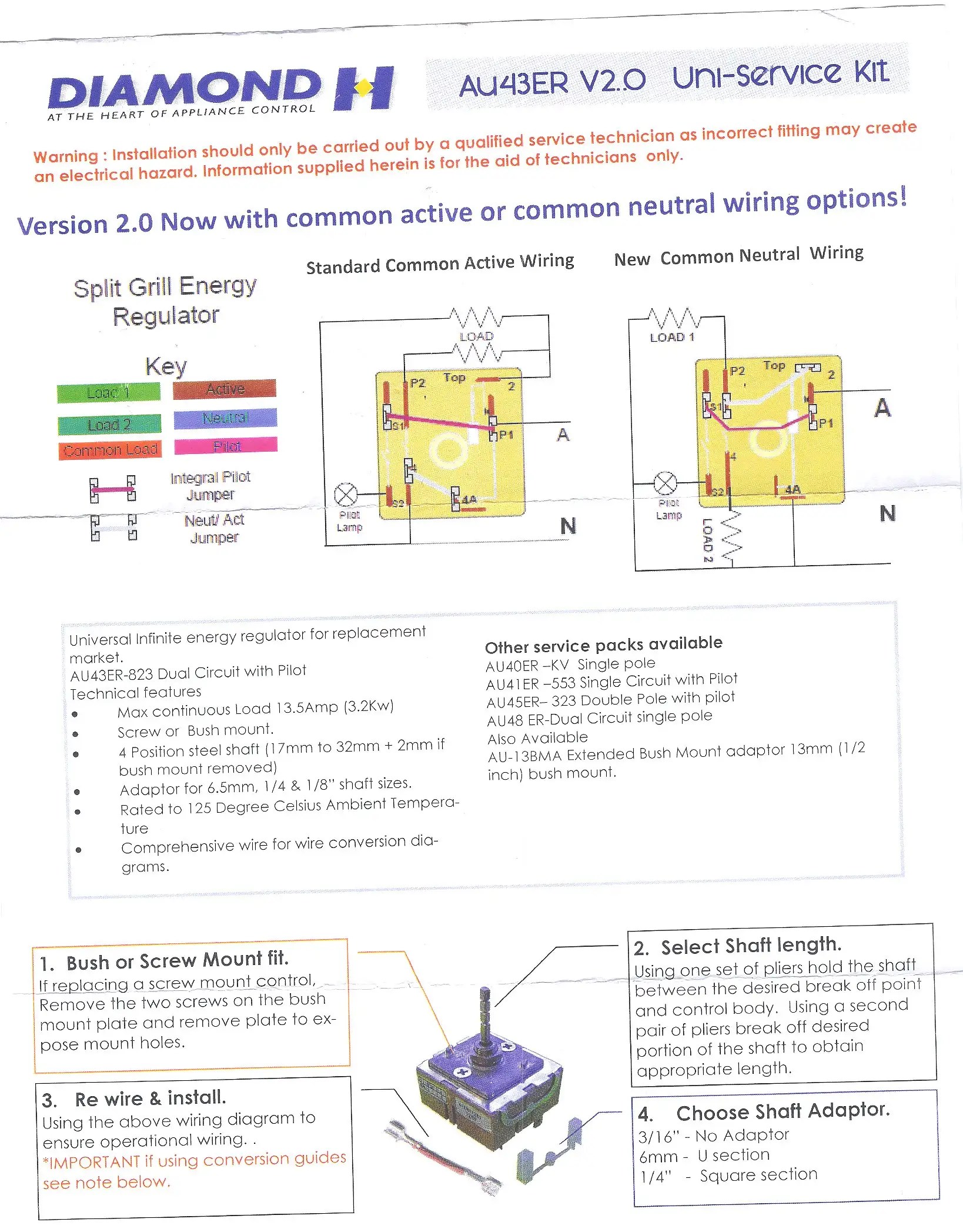 Universal Dual Grill Simmerstat Control Part No. 43ERK