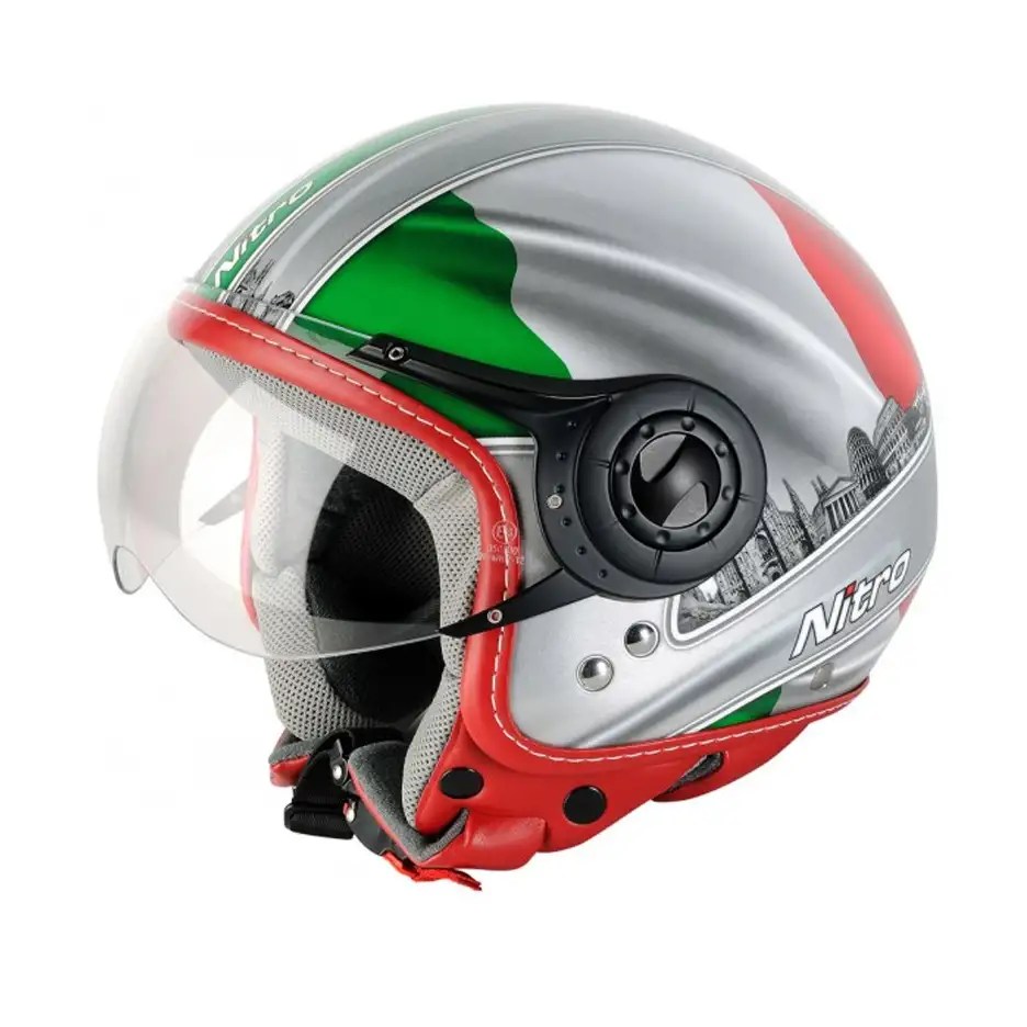 Nitro X548AV Italy Open Face Scooter Motorcycle Helmet Italian Flag