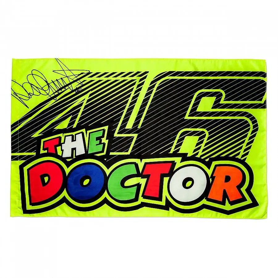 Official VR46 Valentino Rossi MotoGP Black Striped 46 Logo The Doctor