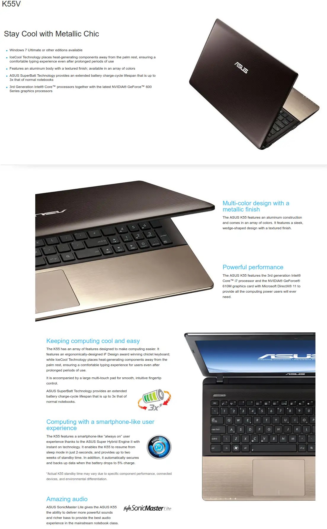 Notebook Asus K55v Core I7 8gb Geoforce 2gb Ssd 128gb R 2.900,00 em
