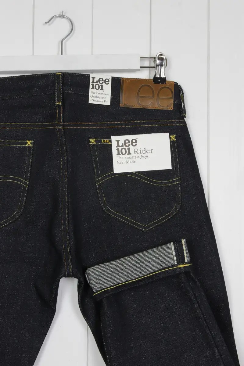 NEW LEE 101 RIDER 19OZ EXTRA HEAVY SELVAGE RAW JEANS SLIM TAPERED 101S