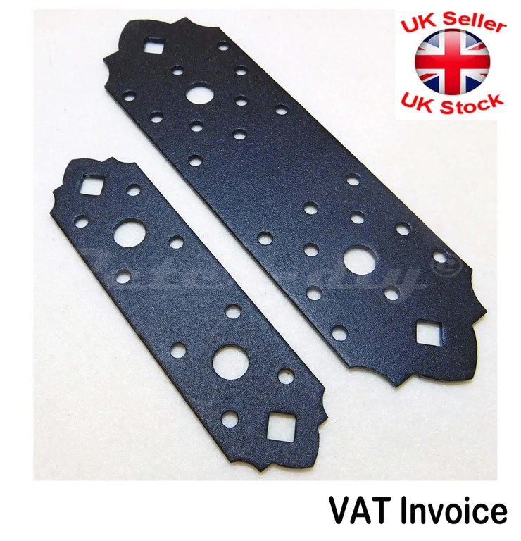 Flat Bracket Mending Plate Joiner 2 Sizes Thickness 2.5mm Black