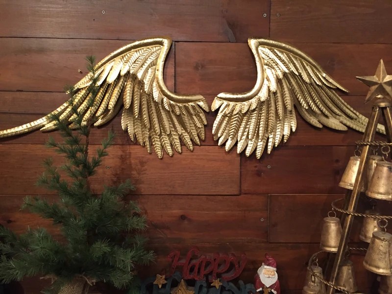 Metal Gold Angel Wings Hanging Wall Decor Rustic Vintage Set eBay
