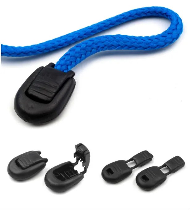 20 pcs of Black Plastic CORD LOCK ENDS 15 x 19 mm Zipper Pull Zip