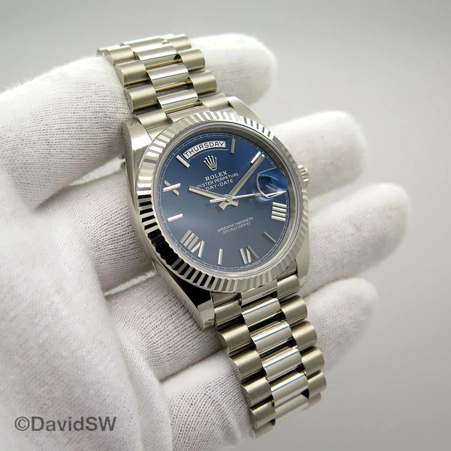 Fs Rolex 228239 18k White Gold 40mm Day Date Blue Roman Dial Watchuseek Watch Forums