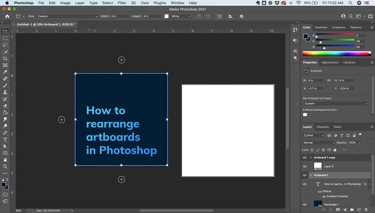 How to Rearrange Artboards in Adobe
