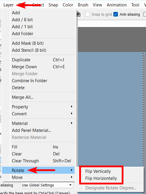 How to Flip a Selection in FireAlpaca imagy