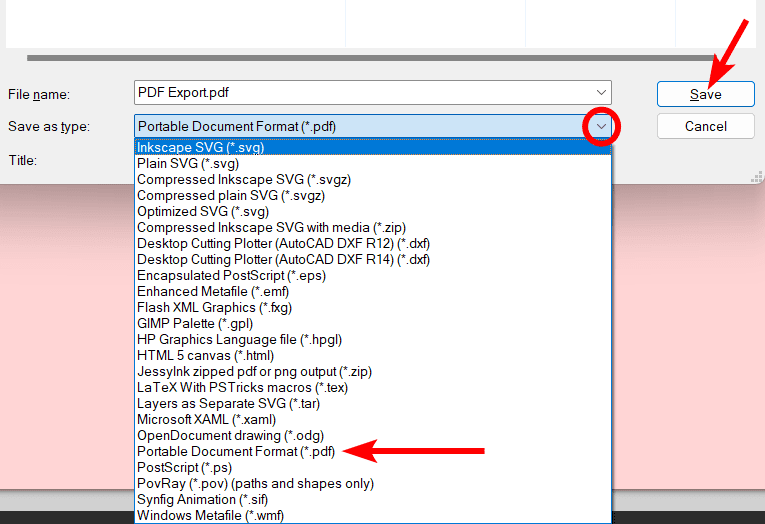 How to Export as a PDF File in Inkscape