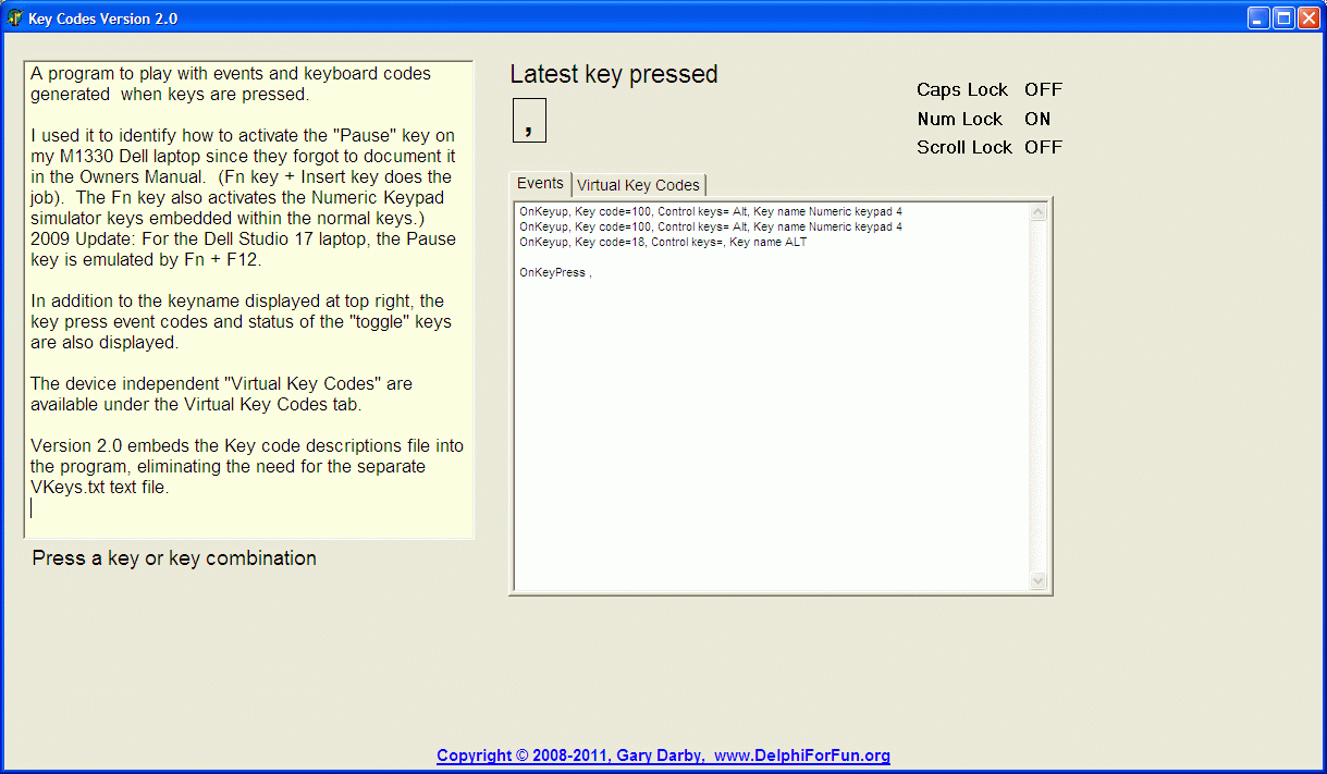 Mapping Num Lock to a comma