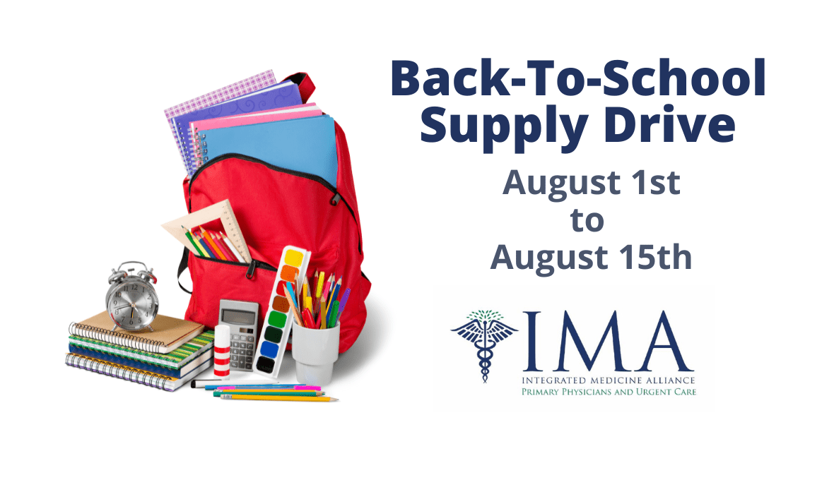IMA Launches 5th Annual BackToSchool Supply Drive Integrated Medicine Alliance