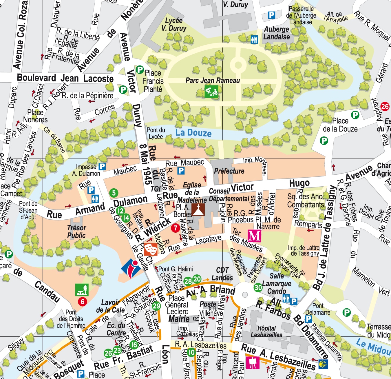 Carte Mont De Marsan Et Alentours Mont de Marsan thématique touristique imapping