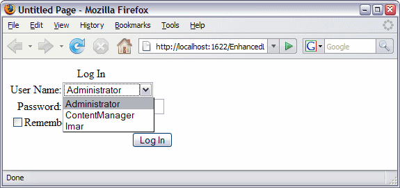 Changing the Login Control to Display a List of Users