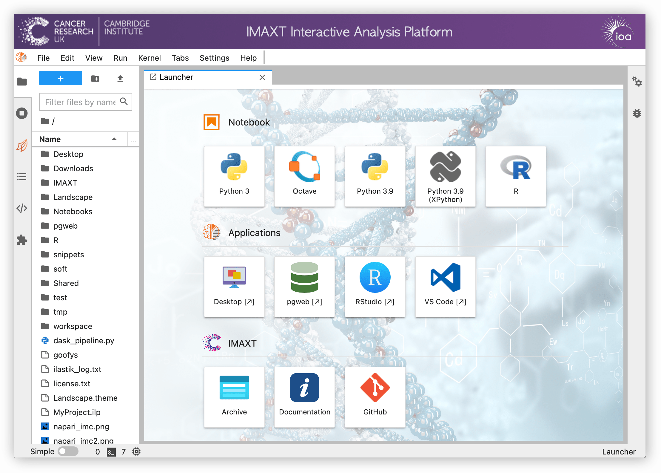 JupyterLab — IMAXT Software 1.0 documentation