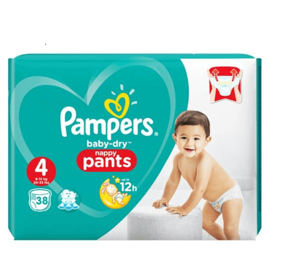 Pampers BabyDry Nappy Pants Size 4, 38 Nappies, 9kg15kg ImaxUK