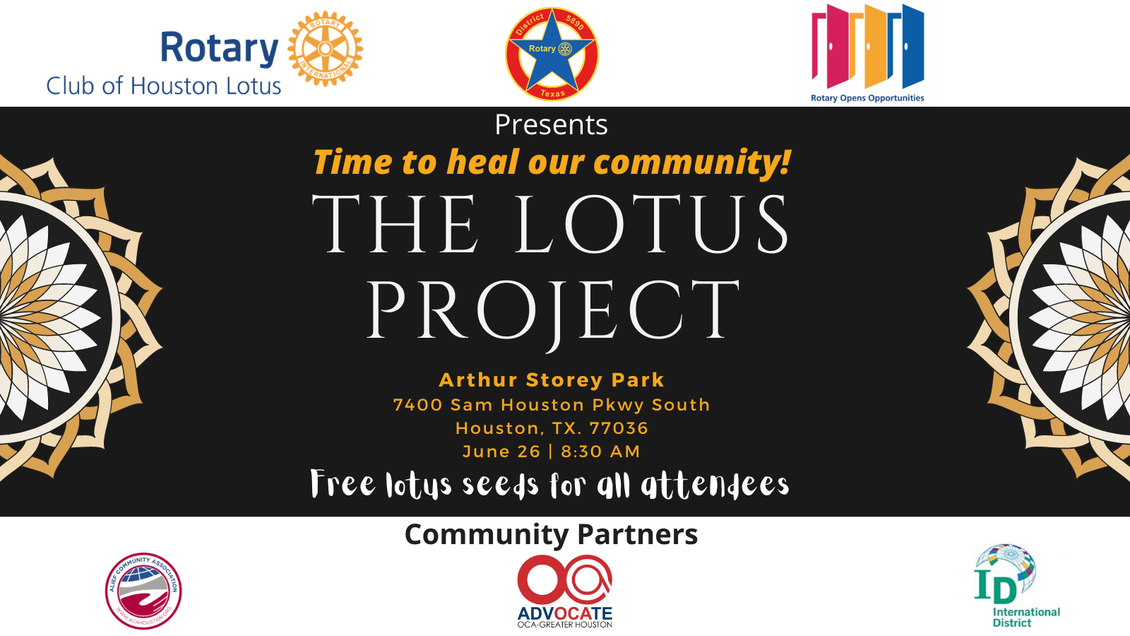 Time to heal our community The Lotus Project, June 26 International