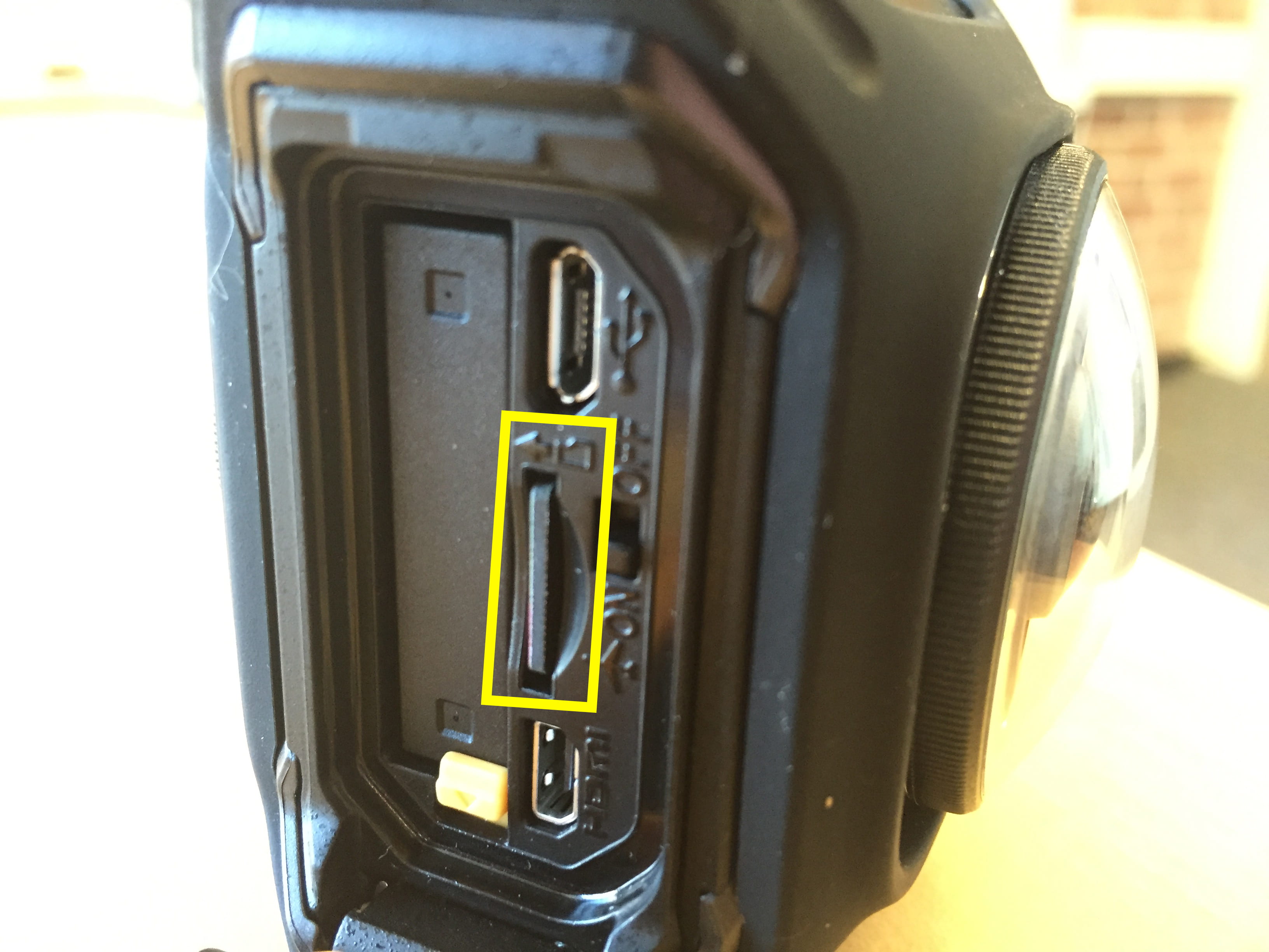 Removing the SD Card in the Nikon KeyMission 360 | IMEX Lab