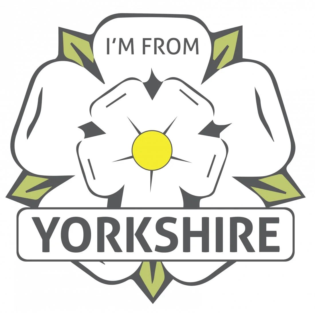 I'm From Yorkshire White Rose Window Sticker I'm From Yorkshire