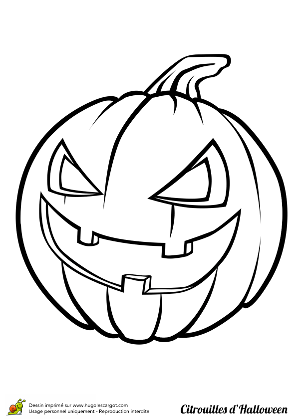 Coloriage Citrouille Halloween Qui Ricane