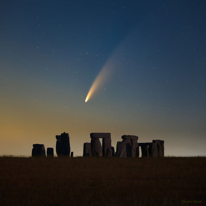 Comet NEOWISE over Stonehenge 2020 July 14