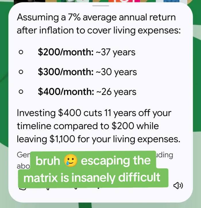 Very hard to escape the rat race (matrix)