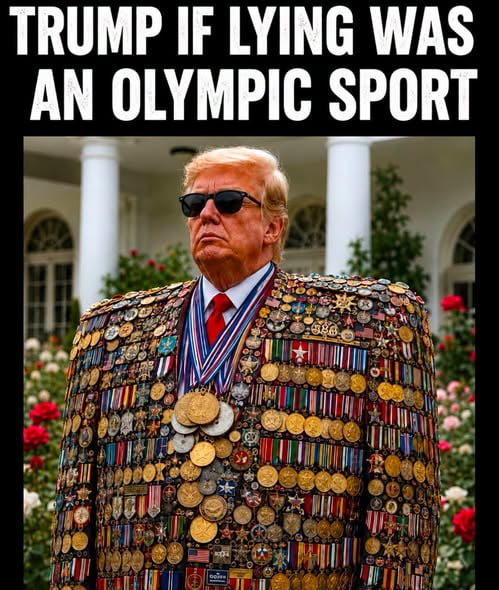 Winning gold, silver, bronze and a lot of other medals he had them make up so he can always say he is the best, its called talent.