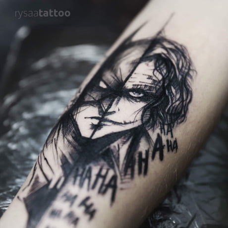 My Recent Work- Batman Vs. Joker Tattoo. Some Detail On Joker Side ;) What Do You Guys Think? - 9Gag 460_x_460_jpg