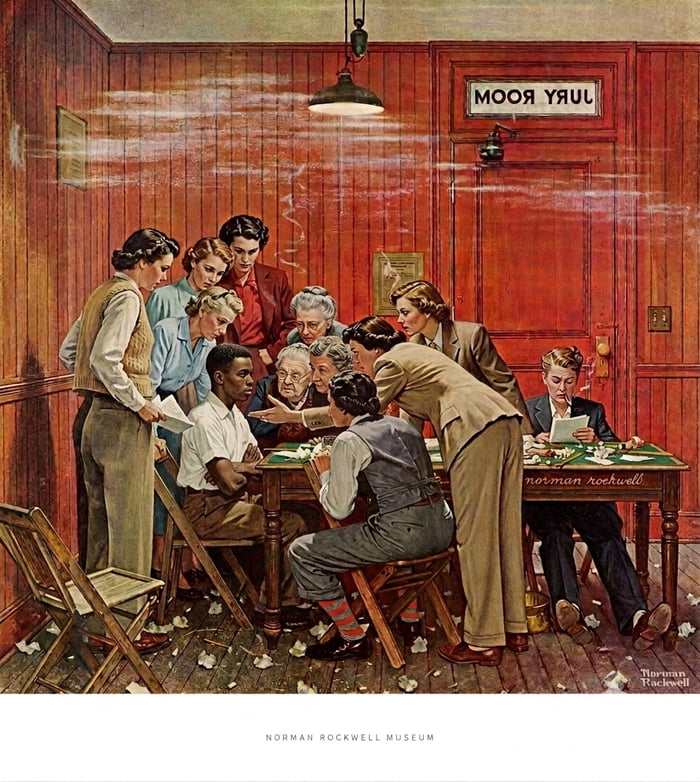 "the holdout"/"the jury" by norman rockwell, 2026, updated