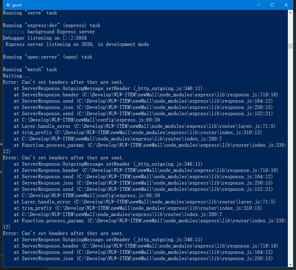 【Express】解决Error Can't set headers after they are sent._node使用res
