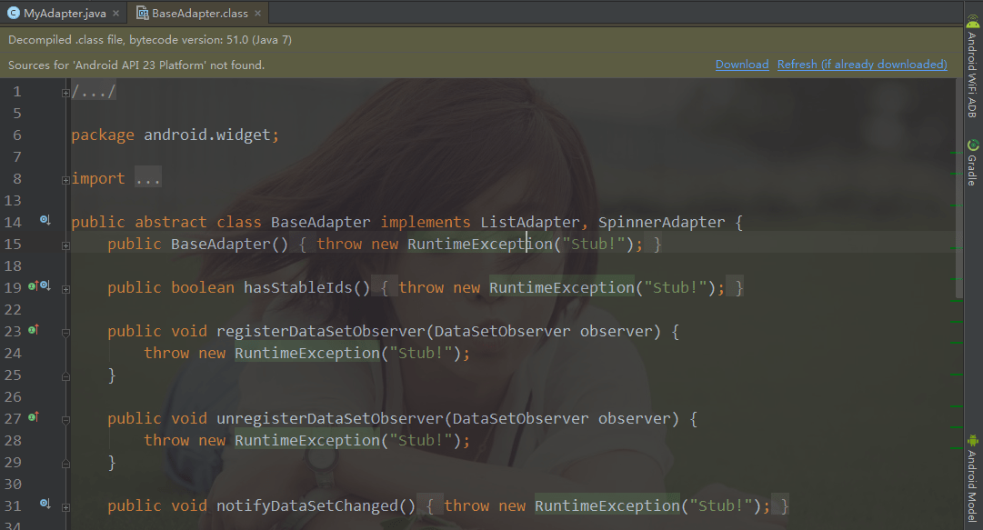 查看源码 throw new RuntimeException("Stub!") 教你使用AndroidStudio关联源代码 信念是基石