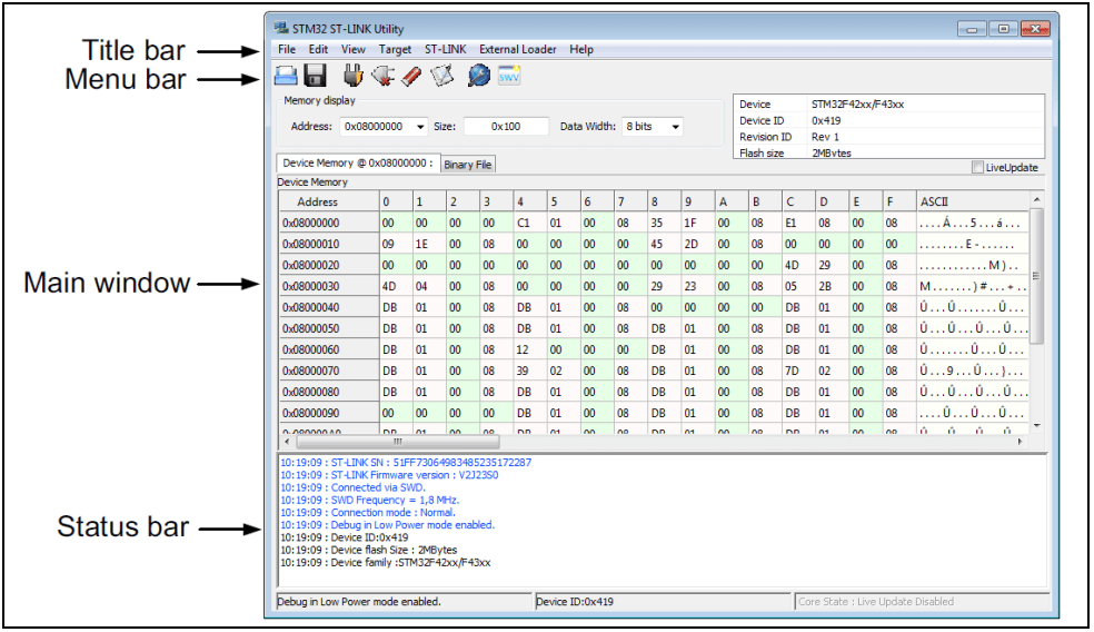 STM32 STLINK Utility reports, download, install, use Flash inside the