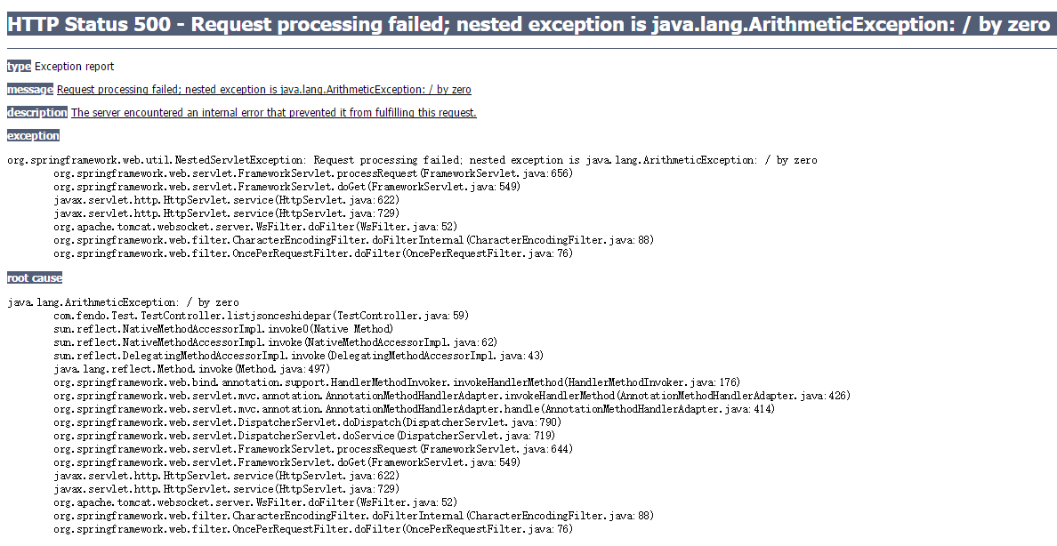 HTTP Status 500 Request processing failed; nested exception is java