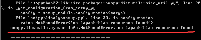 Python安装scipy,scikitimage时提示"no lapack/blas resources found"的解决方法