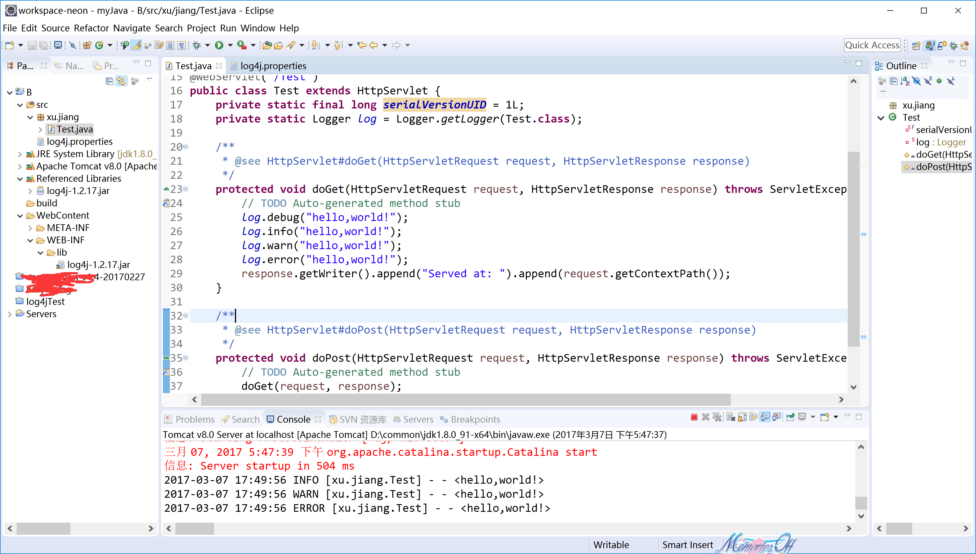 log4j1.x之二【普通web项目中的搭建】_log4j自动创建目录CSDN博客