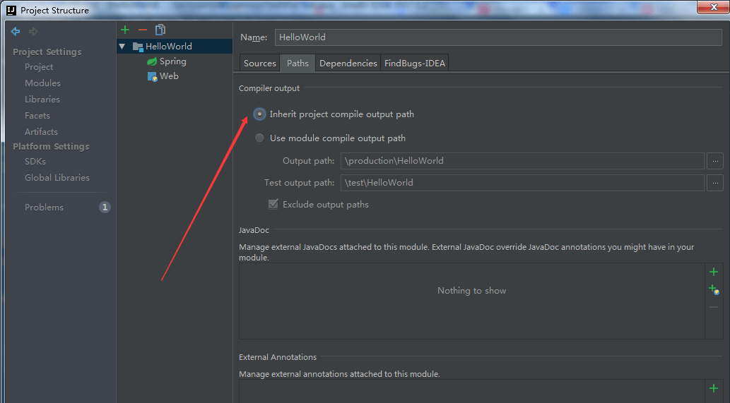 Cannot start compilation the output path is not specified for module