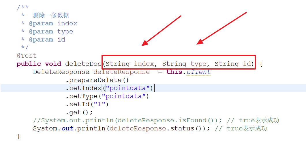 JUnit测试报错java.lang.Exception Method deleteDoc should have no