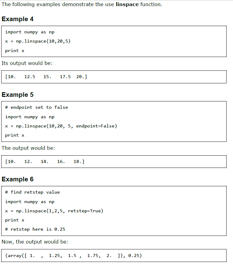 python np.arange,np.linspace和np.logspace之間的區別 程式人生