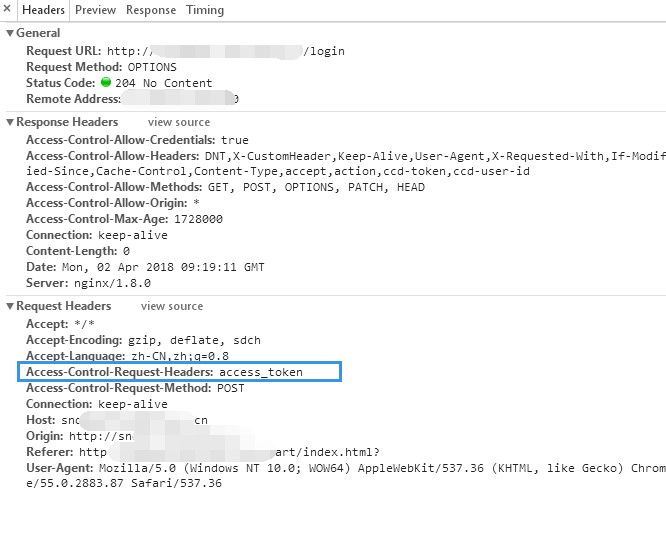 Request header field * is not allowed by AccessControlAllowHeaders