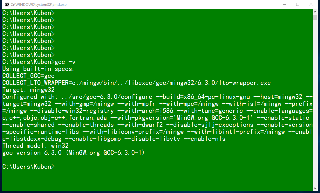 MinGW download and configure gcc/g++ compilation variable environment
