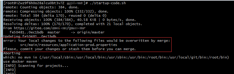解决 error Your local changes to the following files would be