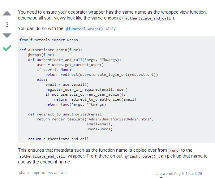 AssertionError View function mapping is overwriting an existing