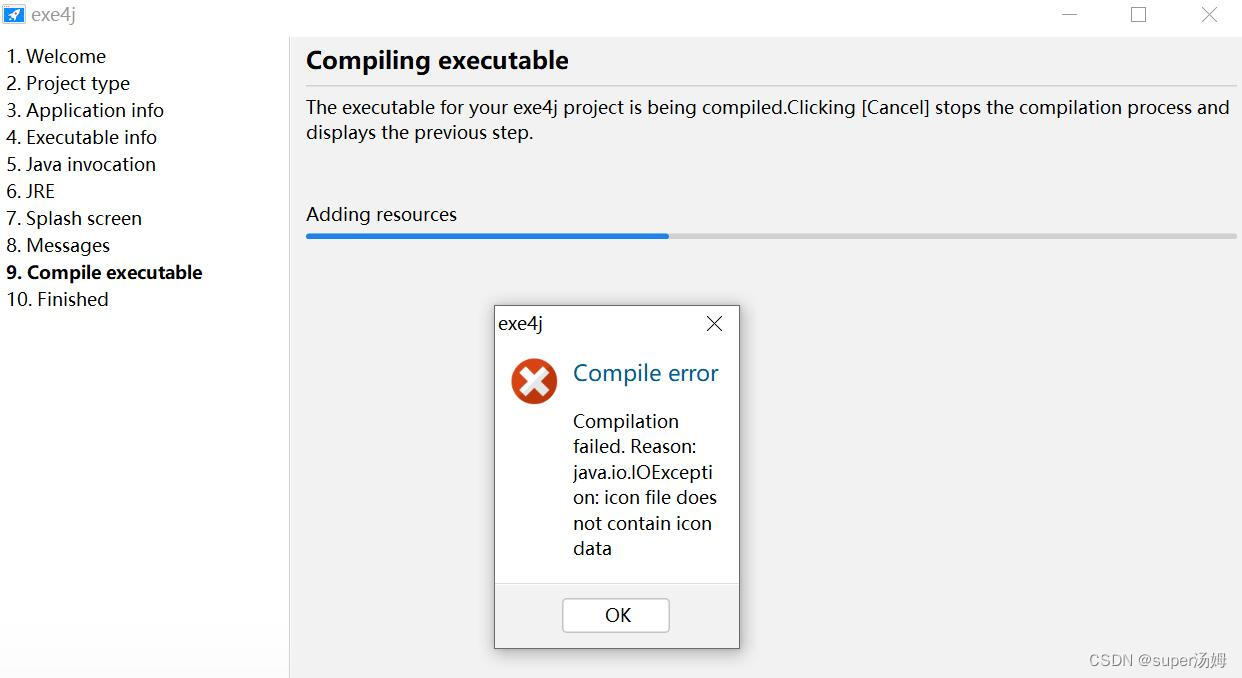 Reasonjava.io.IOException icon file