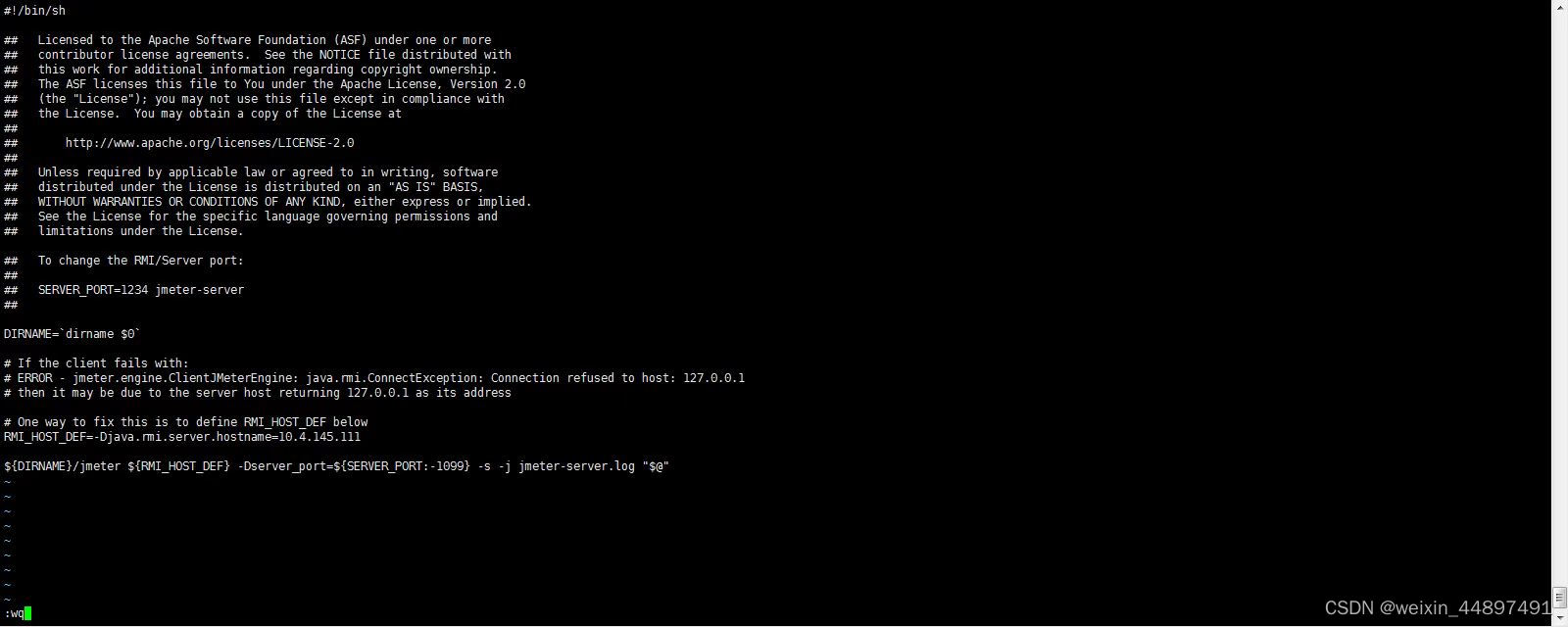 Linux系统启动jmeterserver报java.rmi.RemoteExceptionCannot start. zjtlcb