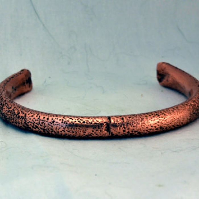 Engraved Copper Pipe Bracelet Handmade Michigan