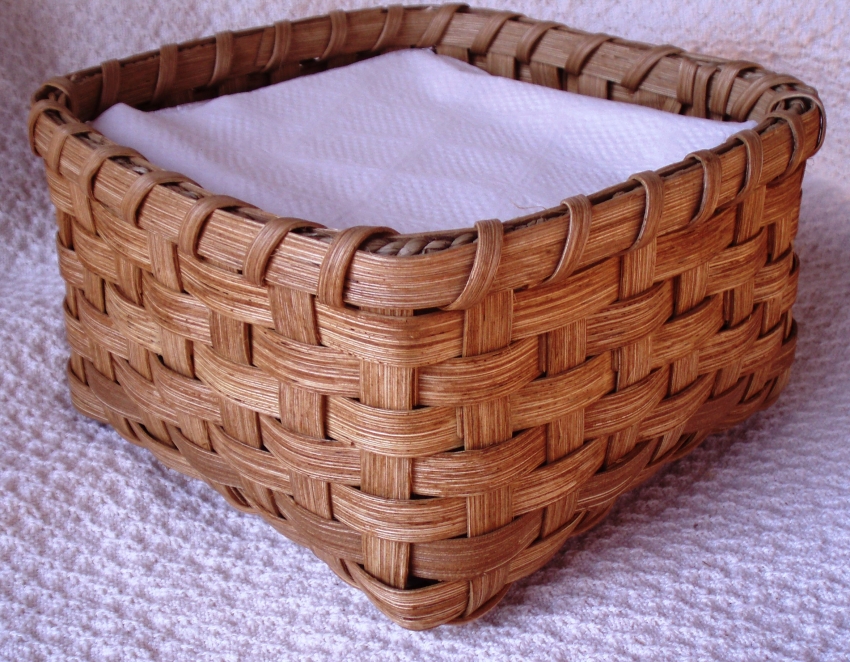 Napkin Basket Handwoven Handmade Michigan