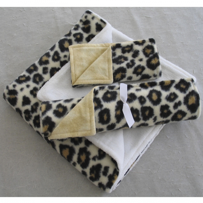 Animal Baby Blanket Set Cheetah Print Handmade Michigan