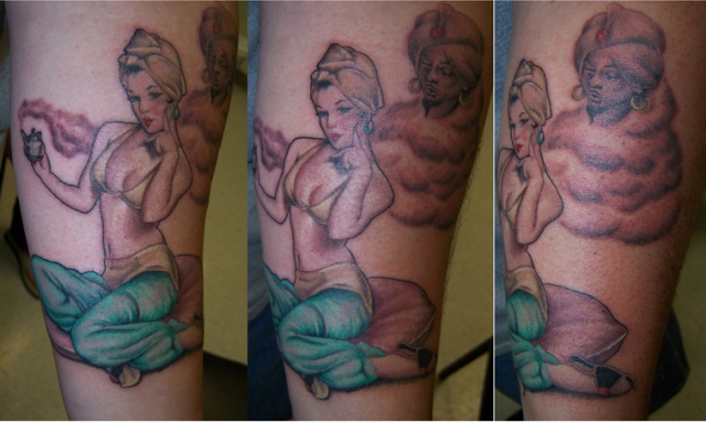 Low Lock tattoo Studio Ron Meyers genie