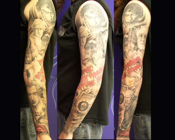 Low Lock tattoo Studio Ron Meyers Rocky Horror Sleeve