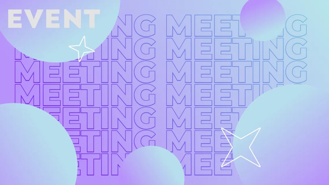DIGITAL LAVENDER GRADIENT CIRCLE EVENT VIRTUAL BACKGROUND Virtual