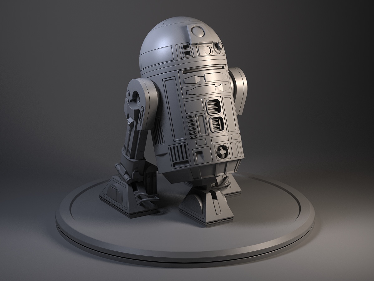 R2D2 Star Wars Droid Robot 3D Model .max .obj .3ds .fbx .c4d .lwo .lw