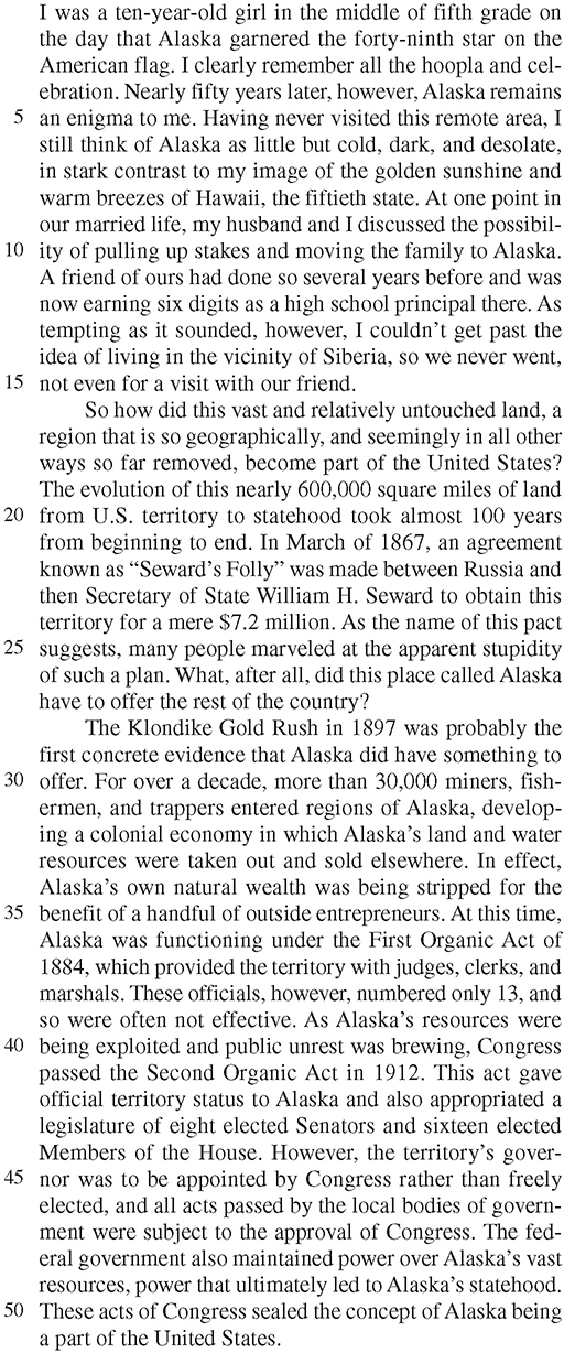 ACT Reading Question 510 Answer and